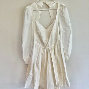 The Drop Women's Bright White Bridal Back Bow Mini Dress by @rachmartino